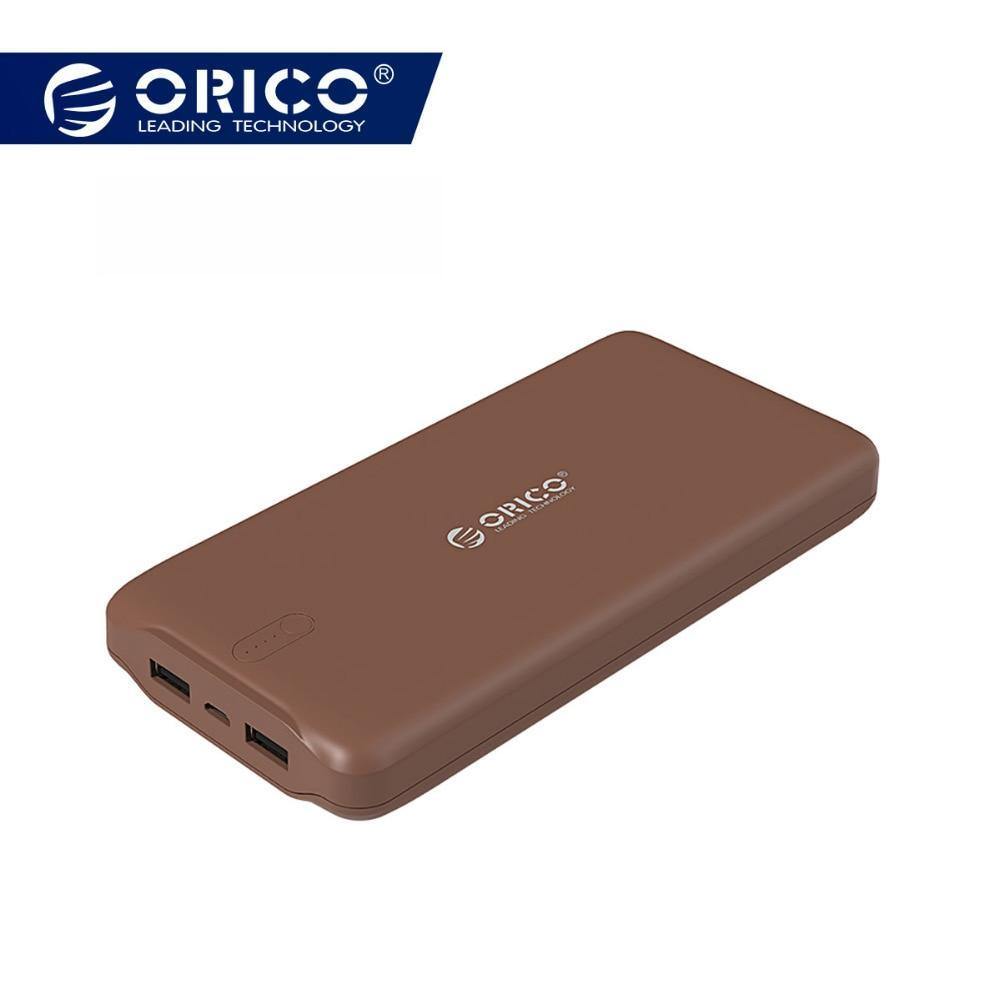 Planet Gates China / brown ORICO 20000mAh Portable Power Bank USB 5V2.4A Powerbank External Battery Charger for Mobile Phones Tablet Brown / White / Pink