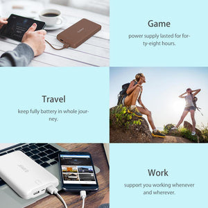 Planet Gates China / brown ORICO 20000mAh Portable Power Bank USB 5V2.4A Powerbank External Battery Charger for Mobile Phones Tablet Brown / White / Pink