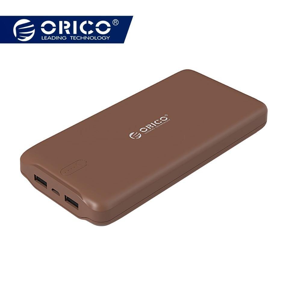Planet Gates China / brown ORICO 20000mAh Power Bank Portable Charger Dual USB Powerbank External Battery Pack
