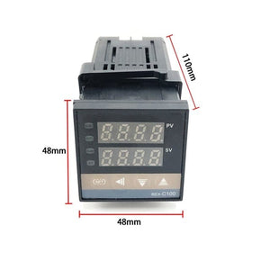 Planet Gates China / C100 SSR output REX-C100 Digital PID Temperature Controller Thermostat SSR output + Max.40A SSR Relay + K Thermocouple Probe High Quality