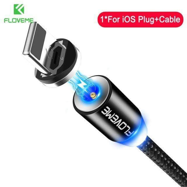 Planet Gates China / Cable For iPhone / 2M FLOVEME LED Magnetic Cable For Lightning Micro USB Type C Phone Cable For iPhone X Xr Xs Max 1m 2m 2A Fast Charge Magnet Charger
