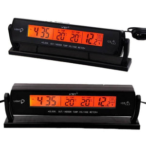 Planet Gates China Car Auto LCD Digital Auto Car Voltage Temperature Thermometer Meter Monitor Clock Alarm 3 In 1