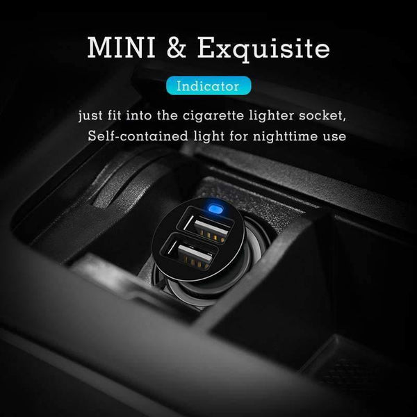 Suntaiho Dual USB Car Charger Mini Car-Charger 3.1A Mobile Phone Car charger adapter Car GPS Samrtphone for iPhone Xiaomi Huawei - Planet Gates