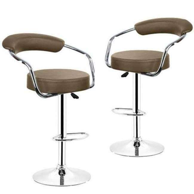 Planet Gates 2pcs Synthetic Leather Swivel Bar Stools Chairs Height Adjustable Pneumatic Stainless Steel Stent Pub Chair Barstools HWC