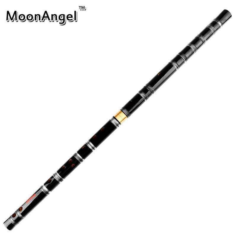 Planet Gates China / D Key CDEFG Key Black Bamboo Flute with Transparent Lines 10 Holes Musical Instrument Chinese Traditional Handmade Woodwind Instrument
