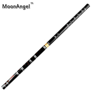 Planet Gates China / D Key CDEFG Key Black Bamboo Flute with Transparent Lines 10 Holes Musical Instrument Chinese Traditional Handmade Woodwind Instrument