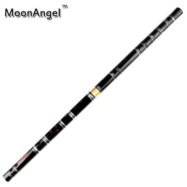 Planet Gates China / D Key CDEFG Key Black Bamboo Flute with Transparent Lines 10 Holes Musical Instrument Chinese Traditional Handmade Woodwind Instrument