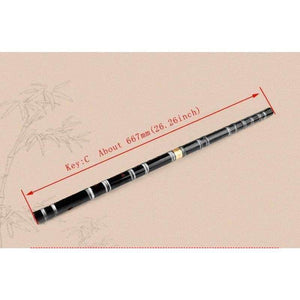 Planet Gates China / D Key CDEFG Key Black Bamboo Flute with Transparent Lines 10 Holes Musical Instrument Chinese Traditional Handmade Woodwind Instrument