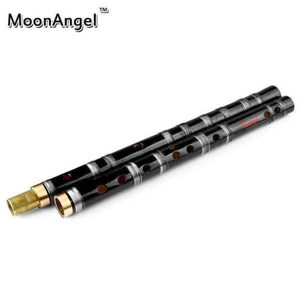 Planet Gates China / D Key CDEFG Key Black Bamboo Flute with Transparent Lines 10 Holes Musical Instrument Chinese Traditional Handmade Woodwind Instrument