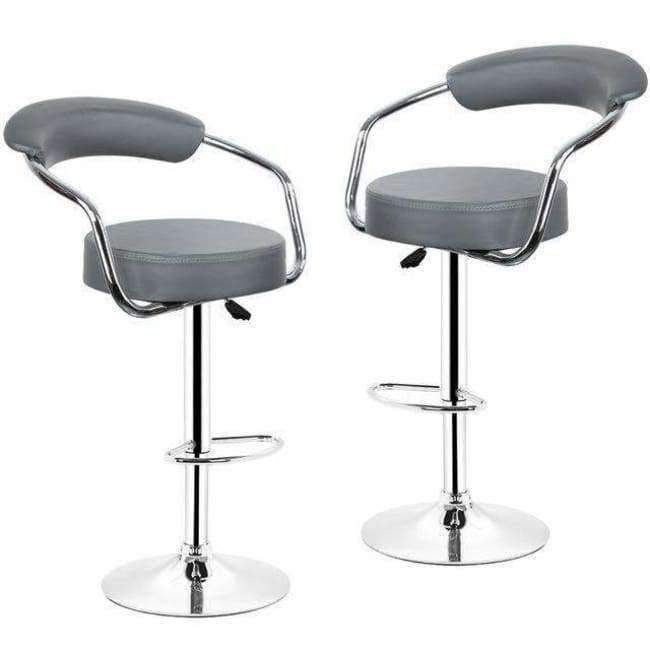 Planet Gates 2pcs Fashion Adjustable Gas Lift Bar Stools Bar Chairs Modern PU Leather Hollow Backrest Kitchen Home Bar Furniture Chair HWC