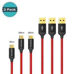 Planet Gates China / Dark Gray Suntaiho [3 PACK] 5V2.5A Micro USB Cable For Samsung xiaomi Braided Fast USB Charge & data Cable Mobile Phone USB Charger Cable