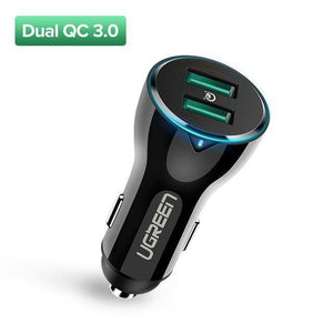 Planet Gates China / Dual QC 3.0 Ugreen Car USB Charger Quick Charge 3.0 Mobile Phone Charger Dual USB Fast QC 3.0 Car Charger for Samsung Xiaomi Tablet Charger