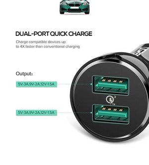 Planet Gates China / Dual QC3.0 Charger Ugreen 36W Dual USB Quick Charge QC 3.0 Car Charger for iPhone Samsung Huawei Fast Charge Mobile Phone Quick Charger Car-Charger
