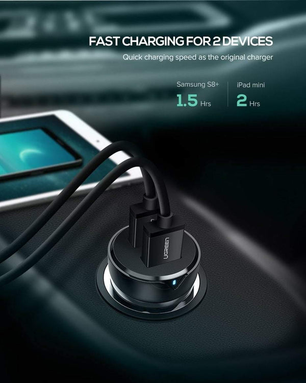 Planet Gates China / Dual QC3.0 Charger Ugreen 36W Dual USB Quick Charge QC 3.0 Car Charger for iPhone Samsung Huawei Fast Charge Mobile Phone Quick Charger Car-Charger