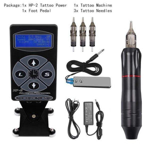 Planet Gates China / E.Set 5 Tattoo Machine Kit Professional Complete Tattoo Machine Pen LCD Touch Screen Tattoo Power Cartridges for Tattoo Beginners Artist