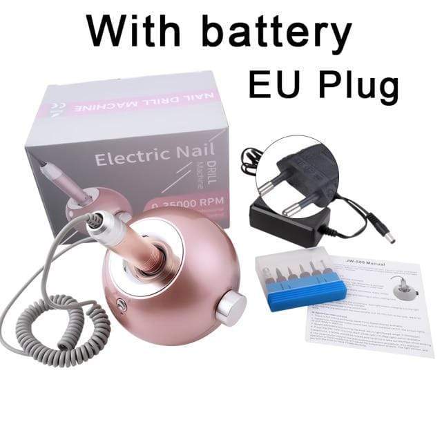 Planet Gates 35000RPM Portable Rechargeable Electric Nail Drill Machine File Pedicure Equipment Manicure Kit Nail Gel Art Polishing Tools