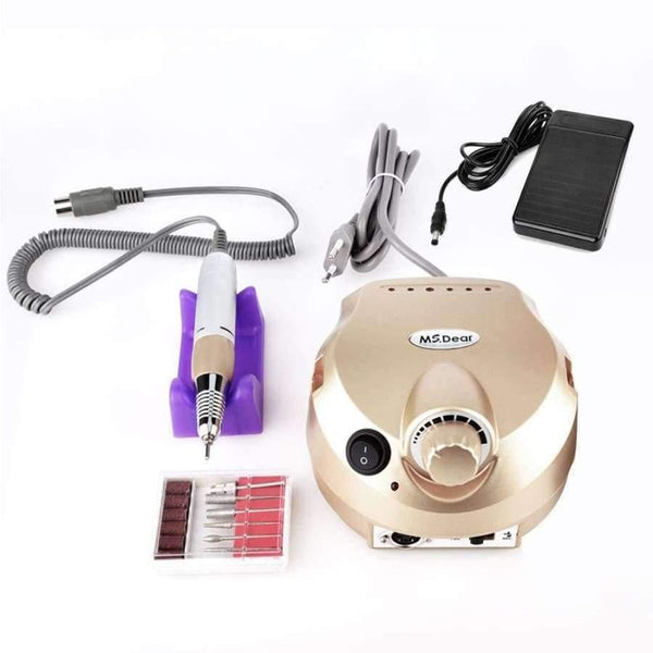 Planet Gates China / EU Plug Gold Professional Electric Nail Art Drill File Pedicure Equipment Manicure Machine Kit Nail Art Tools For Nail Gel