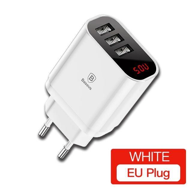 Planet Gates China / US Plug Black Baseus Multi USB Charger For iPhone Samsung Xiaomi mi 3.4A Fast Charging Travel Wall Charger EU US Plug LED Mobile Phone Charger