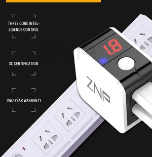 Planet Gates China / EU-White ZNP Universal USB Charger 2 Ports LED Display Mobile Phone Charger For iPhone Xiaomi Fast Charger Adapter For Samsung Huawei