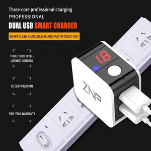 Planet Gates China / EU-White ZNP Universal USB Charger 2 Ports LED Display Mobile Phone Charger For iPhone Xiaomi Fast Charger Adapter For Samsung Huawei