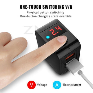 Planet Gates China / EU-White ZNP Universal USB Charger 2 Ports LED Display Mobile Phone Charger For iPhone Xiaomi Fast Charger Adapter For Samsung Huawei