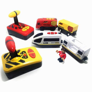 Planet Gates China / F RC Electric Train Set With Carriage Sound and Light Express Truck FIT Wooden Track Children Electric Toy Kids Toys