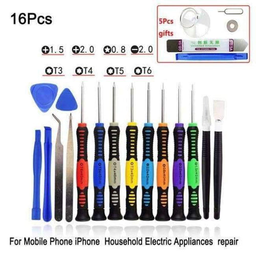 Planet Gates China / FI-308Kit-16Pcs 0.8 1.2 Phillips 1.2 1.5 2.0 Slotted 2.0 Torx T3 T4 T5 T6 Y2.0 Precision Screwdriver for iPhone Phone PC Repair Tool