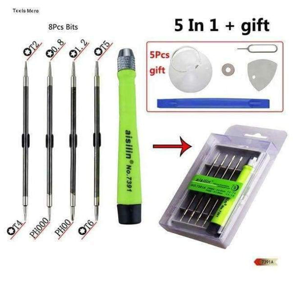 Planet Gates China / FI-7391A 7 Pcs Screwdriver Handle With Double Head Screwdriver Bit Kit for iPhone Phone Macbook Air Pro Laptop PC Hand Repair Tool