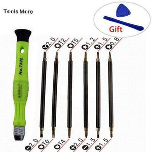 Planet Gates China / FI-7392-7Pcs-01 7 Pcs Screwdriver Handle With Double Head Screwdriver Bit Kit for iPhone Phone Macbook Air Pro Laptop PC Hand Repair Tool