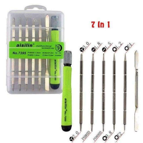 Planet Gates China / FI-7395 7 Pcs Screwdriver Handle With Double Head Screwdriver Bit Kit for iPhone Phone Macbook Air Pro Laptop PC Hand Repair Tool