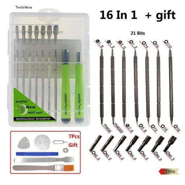 Planet Gates China / FI-7395A 7 Pcs Screwdriver Handle With Double Head Screwdriver Bit Kit for iPhone Phone Macbook Air Pro Laptop PC Hand Repair Tool