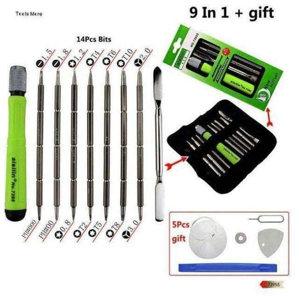 Planet Gates China / FI-7395S 7 Pcs Screwdriver Handle With Double Head Screwdriver Bit Kit for iPhone Phone Macbook Air Pro Laptop PC Hand Repair Tool