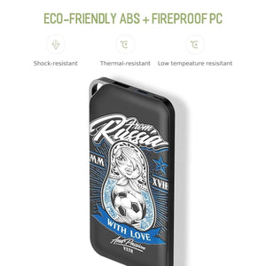 Planet Gates China / FOOTBALL GIRL ROCK 2018 Slim Power Bank 10000mAh for World Powerbank 2.1A Output External Battery Portable Charger for iphone Samsung