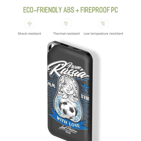 Planet Gates China / FOOTBALL GIRL ROCK 2018 Slim Power Bank 10000mAh for World Powerbank 2.1A Output External Battery Portable Charger for iphone Samsung