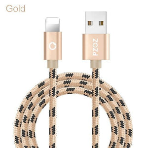 Planet Gates China / Gold 10pack / 100cm PZOZ 10 pieces usb cable for iphone cable 8 7 6 plus 6s 5 5s se x ipad air mini fast charging cables phone charger data adapter
