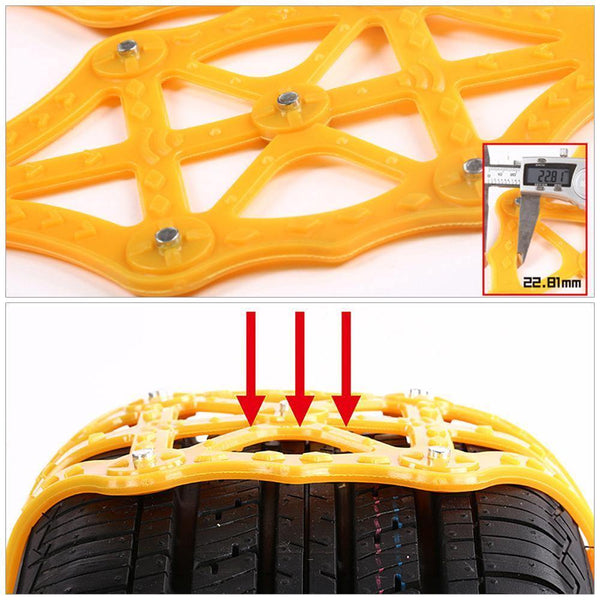 Planet Gates China / Gold 1x TPU Snow Chains Universal Car Suit Tyre Winter Roadway Safety Tire Chains Snow Climbing Mud Ground Anti Slip