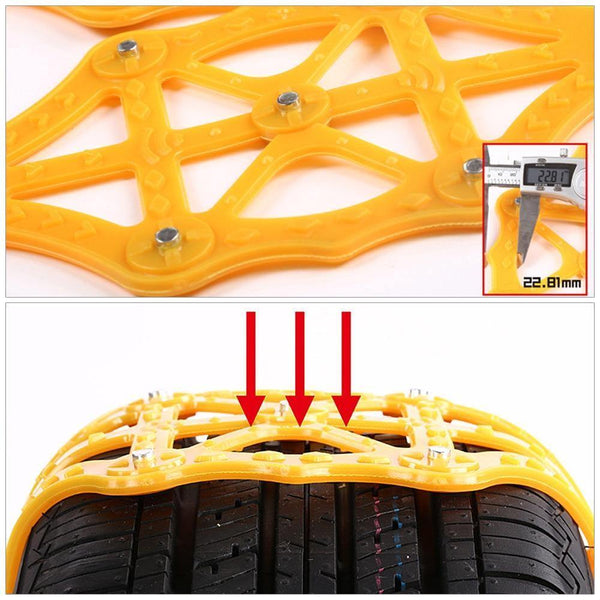Planet Gates China / Gold 1x TPU Snow Chains Universal Car Suit Tyre Winter Roadway Safety Tire Chains Snow Climbing Mud Ground Anti Slip