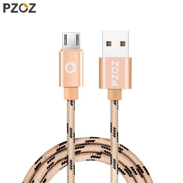Planet Gates China / Gold / 2m PZOZ Micro USB Cable Fast Charging Phone Charger adapter Data Cabel For Samsung Xiaomi Huawei MEIZU SONY Android Charge Microusb