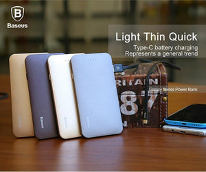 Planet Gates China / Gold Baseus 5000mAh Power Bank Dual USB Input fast Charge Portable External Battery Charging For iphone 7 samsung S8 huawei xiaomi