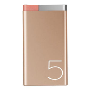 Planet Gates China / Gold ROCK Power Bank 5000Mah Portable Charger Dual Input Ports Powerbank External Battery for iPhone Samsung Xiaomi Metal Alloy