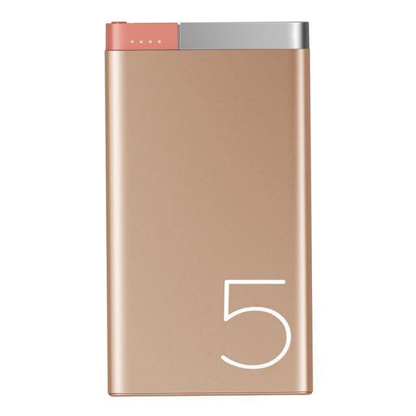Planet Gates China / Gold ROCK Power Bank 5000Mah Portable Charger Dual Input Ports Powerbank External Battery for iPhone Samsung Xiaomi Metal Alloy