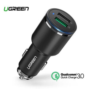Planet Gates China / Gold Ugreen Car Charger Dual USB Quick Charge 3.0 for iPhone X 8 QC 3.0 Car-Charger for Samsung Galaxy S9 Fast Phone Charger for LG