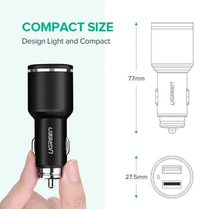 Planet Gates China / Gold Ugreen Car Charger Dual USB Quick Charge 3.0 for iPhone X 8 QC 3.0 Car-Charger for Samsung Galaxy S9 Fast Phone Charger for LG