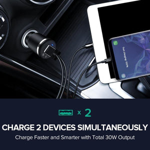 Planet Gates China / Gold Ugreen Car Charger Dual USB Quick Charge 3.0 for iPhone X 8 QC 3.0 Car-Charger for Samsung Galaxy S9 Fast Phone Charger for LG