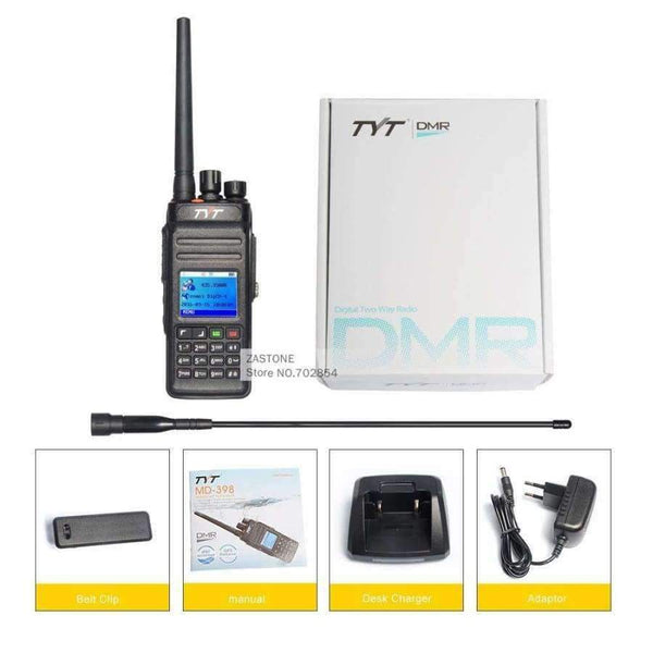 Planet Gates China GPS Radio TYT MD398 Digital DMR Walkie Talkie 1000 CH 10W Waterproof Radio UHF 400-470Mhz Digital Communication Equipment