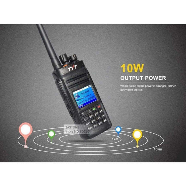Planet Gates China GPS Radio TYT MD398 Digital DMR Walkie Talkie 1000 CH 10W Waterproof Radio UHF 400-470Mhz Digital Communication Equipment
