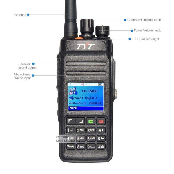 Planet Gates China GPS Radio TYT MD398 Digital DMR Walkie Talkie 1000 CH 10W Waterproof Radio UHF 400-470Mhz Digital Communication Equipment
