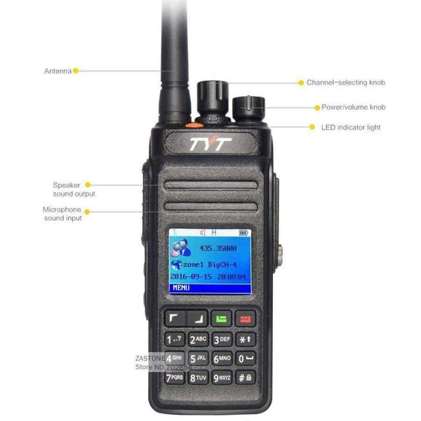 Planet Gates China GPS Radio TYT MD398 Digital DMR Walkie Talkie 1000 CH 10W Waterproof Radio UHF 400-470Mhz Digital Communication Equipment