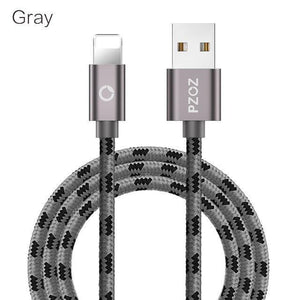 Planet Gates China / Gray 10pack / 100cm PZOZ 10 pieces usb cable for iphone cable 8 7 6 plus 6s 5 5s se x ipad air mini fast charging cables phone charger data adapter