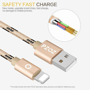 Planet Gates China / Gray 10pack / 100cm PZOZ 10 pieces usb cable for iphone cable 8 7 6 plus 6s 5 5s se x ipad air mini fast charging cables phone charger data adapter